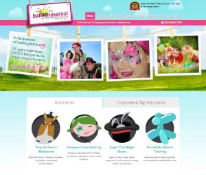 An image of the balloonaversal website Balloonaversal Entertainment