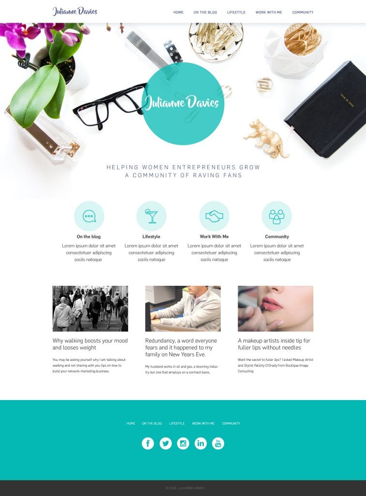 An Illustration of Julianne Davies' site Julianne Davies site image