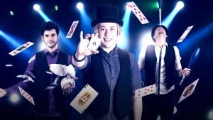 A preview of showoff entertainment banner Image of Justin Williams' banner