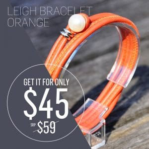 LF Bracelet Facebook ad Leigh Bracelet Orange