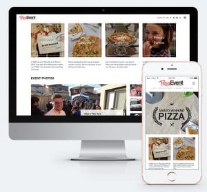 An illustration of the pizza event site for the Pizza event